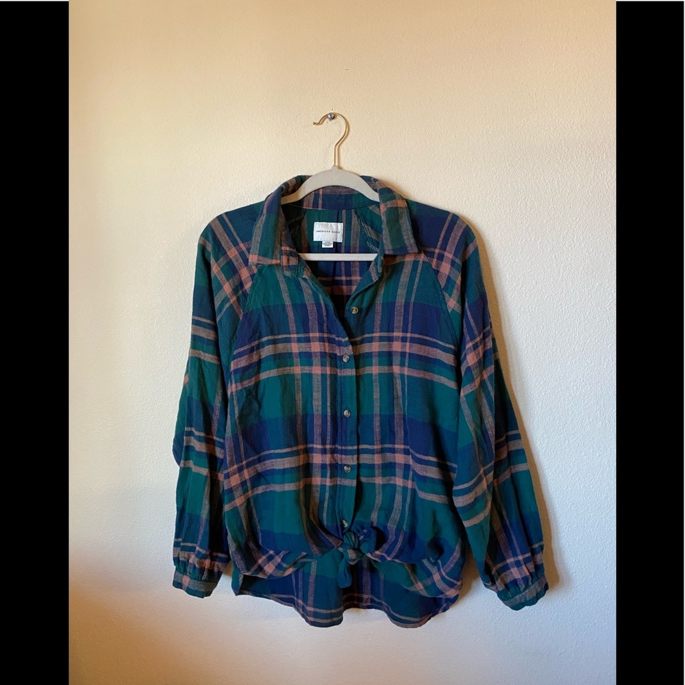 AE Oversized flannel shirt  💚🤎